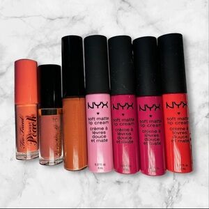Bundle of 7 liquid Lipsticks & lip oil | NYX, Tarte & Too Faced-NEW